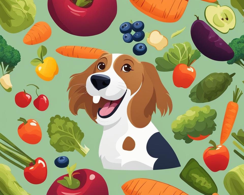 dog and vegetables