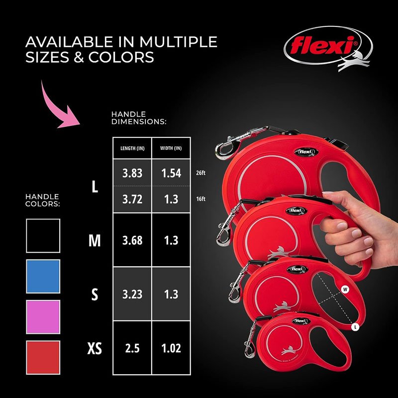 flexi dog leash size and colors