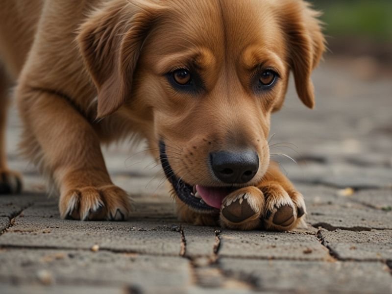 why do dogs chew their paws